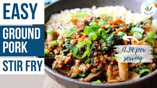 Popular BUDGET Dinner ➡️ Easy Ground Pork Stir Fry [upl. by Bulley147]