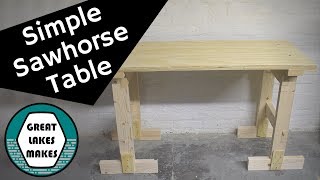 How to Make a Simple Sawhorse Table [upl. by Buddie]