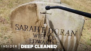 How MossCovered Gravestones Are Deep Cleaned  Deep Cleaned  Insider [upl. by Athenian909]