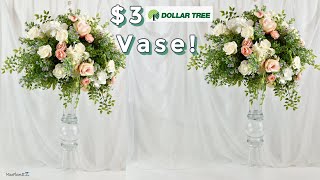 Gorgeous Tall Wedding Centerpiece with 3 Dollar Tree Vase  Dollar Tree DIY  DIY Tutorials [upl. by Nayve]