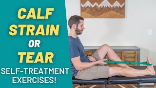 The 7 BEST Calf Muscle Strain Recovery Exercises amp Stretches  PT Time with Tim [upl. by Einnad478]