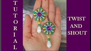 DIY quot Twist and Shout quot Tutorial per Orecchini o Ciondolo  Superduo rivoli perline Twin [upl. by Iret]