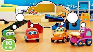 Aventuras de los cochecitos MOCAS Dibujos animados para niños sobre autos carreras con obstáculos [upl. by Buskus725]