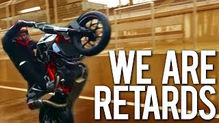 WE ARE RETARDS  SUPERMOTO  STOPPIES  BURNOUTS  50 CCM  BETA RR  CPI SM [upl. by Dolhenty221]