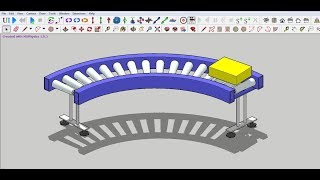 BendCurved Roller Conveyor Design Assembly Motion Animation in Sketchup [upl. by Alodi]