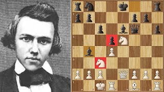 First Game Against a Master  Morphy vs Löwenthal 1850 [upl. by Cati]