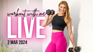 WORKOUT WITH ME  30minute Full Body Strength Training w Dumbbells [upl. by Agnesse]