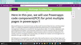 Scrollable Screen Multi Page Print PCF [upl. by Yoshi112]