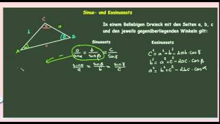 Sinus Kosinussatz Formeln und Beispiel [upl. by Aviva]