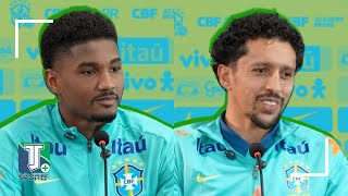 Abner Vinícius e Marquinhos CONFIAM no TRABALHO da Seleção Brasileira antes do JOGO contra o Uruguai [upl. by Ainecey]