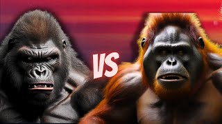 GORILLA vs ORANGUTAN  Who is the KING of the Great Apes [upl. by Fan]