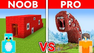 NOOB vs PRO TRAIN EATER WORM House Build Challenge in Minecraft Scary [upl. by Evelin193]