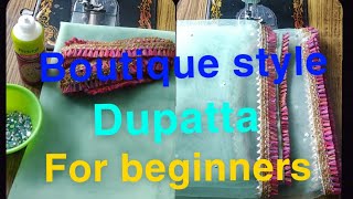 Boutique style dupatta for beginners with perfect finishing ayeshahayathdiyfashion fashion viral [upl. by Gregorio464]