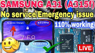 Samsung A31 A315f Network problem solution  Samsung A31 no service  emargency issue fix [upl. by Alyson473]