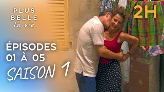 PLUS BELLE LA VIE  Episodes 1 à 5 Saison 1 Compilation de 2H [upl. by Lahsram]