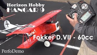 Hangar9 Fokker DVII  60cc Test Flight [upl. by Ahseela231]