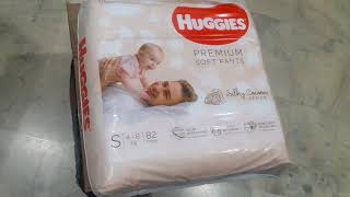 Unboxing Huggies Premium Soft Pants Monthly Pack Diapers with Wetness Indicator • link on descriptn [upl. by Atilegna]