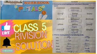 Class 5 english workbook Petals rivision–3 solution All lessons full solution [upl. by Jarid175]