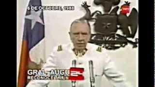 6 de octubre de 1988 Pinochet reconoce el triunfo del quotNoquot [upl. by Lovel]