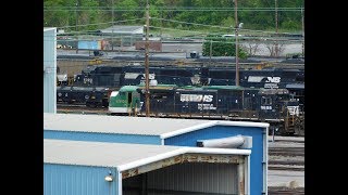 Southern E8 6901 at Juniata Shops awaiting restoation Mid SD70ACUs [upl. by Hittel]