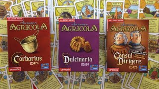 Agricola  Mazos de cartas Corbarius Dulcinaria y Consul Dirigens  Expansión [upl. by Severen]