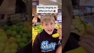 Family singing as different fruit 🍎 Firework by katyperry shorts SharpeFamilySingers [upl. by Agn]