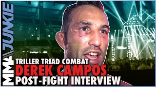 Derek Campos reacts to winning war at Triller Triad Combat [upl. by Mathews]