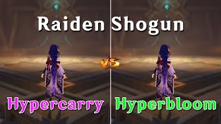 Raiden Hypercarry vs Hyperbloom  Which one is better gameplay comparison [upl. by Aenaj544]