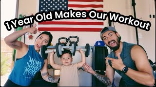 1 Year Old Makes Our WORKOUT [upl. by Flore862]