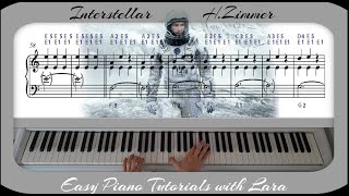 Interstellar Main Theme  Hans Zimmer  Piano Tutorial  Letter Notes [upl. by Llesirg]