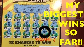 MY BIGGEST AND BEST WINS SO FAR playing California Lottery Scratchers  Updated September 26th 2016 [upl. by Kreiker]