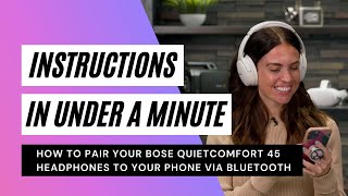 How to Pair the Bose QC 45 Headphones With Bluetooth [upl. by Gerry]