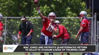 Patriots Mac Jones Quarterbacks Working Out Ahead Of Training Camp [upl. by Sheba]