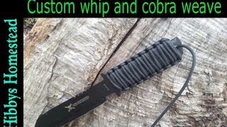 Custom whip and cobra weave knife handle [upl. by Odericus]