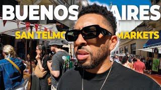 Exploring Buenos Aires Markets San Telmo Walking Tour Argentina [upl. by Soll]