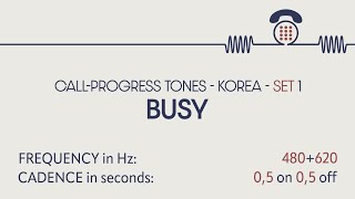 PHONE SOUNDS Busy tone Korea Callprogress tones Sound effects SFX [upl. by Nhaj]