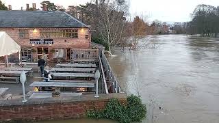 River Wye in flood at Hereford [upl. by Alfons150]