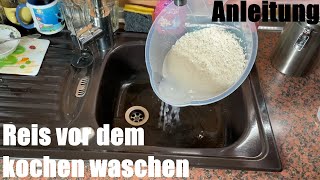 Reis vor dem kochen waschen um Kalorien zu sparen Mit Reishunger Waschschüssel Anleitung [upl. by Enert]