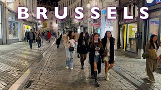 BRUSSELS Belgium Saturday Nightlife  Brussels Night Walking Tour  The BEST Night Hotspots 🇧🇪 [upl. by Gallager517]