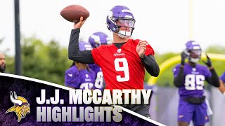 JJ McCarthy Rookie Minicamp Practice Highlights [upl. by Helprin585]