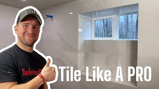 PRO Tile Tutorial 5000 Bathroom wall Many Tips and Tricks WINNI [upl. by Kristan]