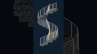 Spiral staircase model in autocad 3dshortsstairA3CAD [upl. by Enaamuj446]