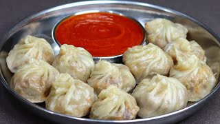 Momos Recipe😋 സോഫ്റ്റ് മോമോസും ചുമന്ന ചട്നിയും Steamed Dim Sum Momos Chutney Chicken Recipe [upl. by Randene]