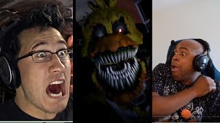 Markiplier All FNAF Compilation Reaction [upl. by Nylkoorb]