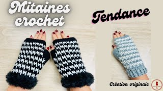 MITAINES CROCHET TENDANCE [upl. by Faulkner301]