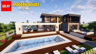 Minecraft modern house no mods Tutorial [upl. by Ertsevlis797]