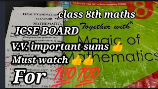 Class 8th Maths most important sums of Ch 914151921232425 ICSE BOARD👍👍subscribe👍 like 👍 share [upl. by Kiyoshi]