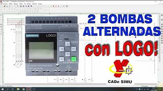 Conexión de 2 Bombas Alternadas Manual  Automático con LOGO CADe Simu [upl. by Eirahcaz971]