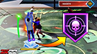 WHY DEADEYE BADGE IS SO OVERPOWERED IN NBA 2K22 GREEN WINDOW PERCENTAGE BUFF GREEN 100 SMOTHERED [upl. by Nivej]