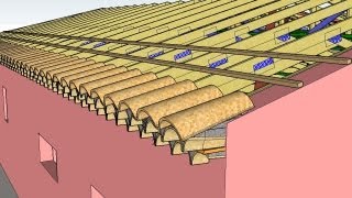 Modélisation trois dimensions toiture couverture configuration en L [upl. by Janaye]